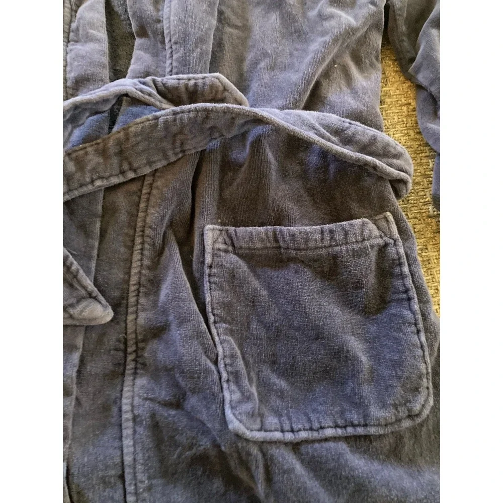 Polo Ralph Lauren Heavy Robe Men's S/M Blue Terry Cotton Bathrobe Belted Lounge